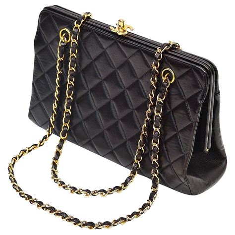 chanel vintage black shoulder bag|vintage chanel bags 1960.